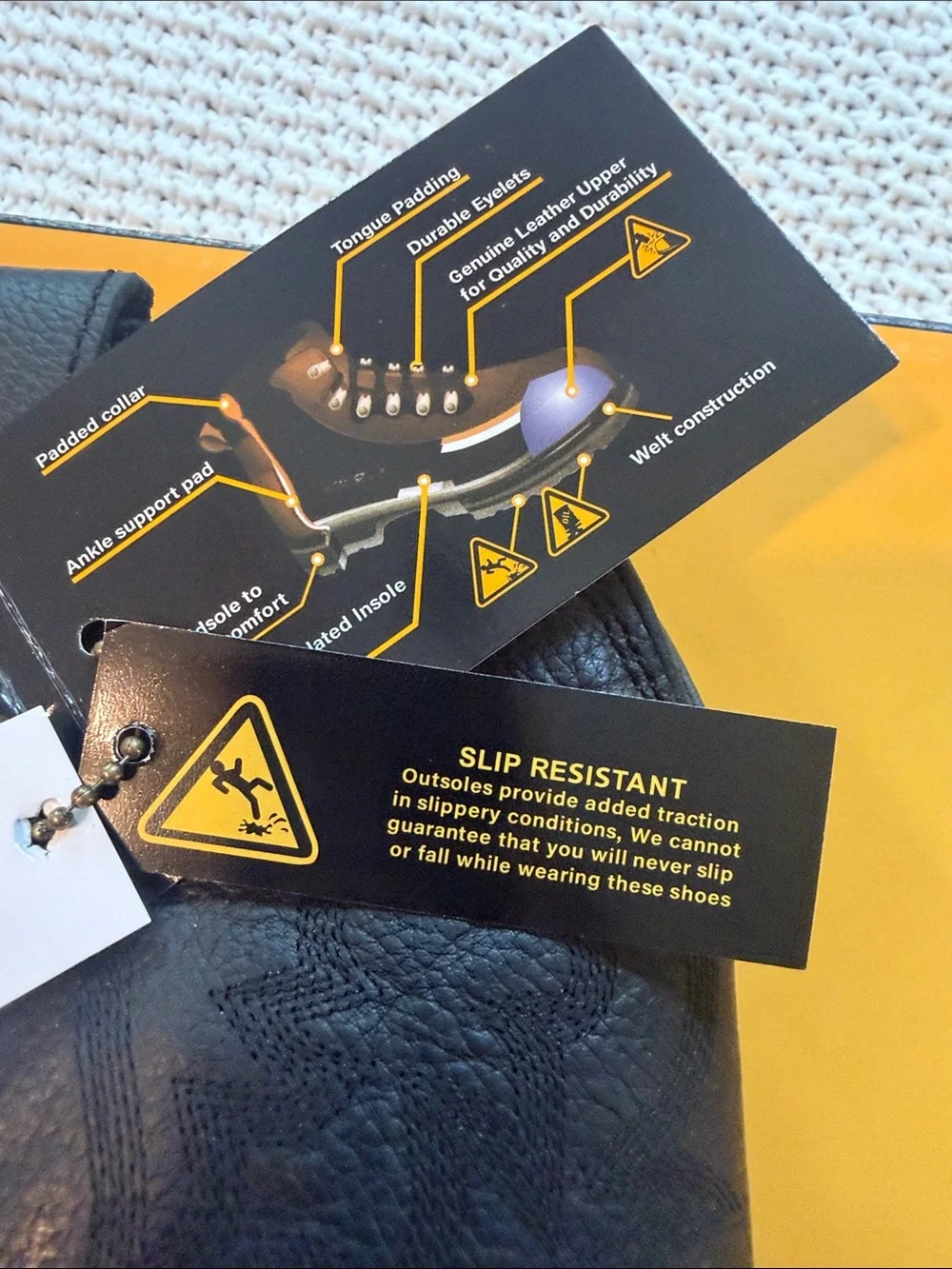 Eurostar Black Leather Pull-On work Boots